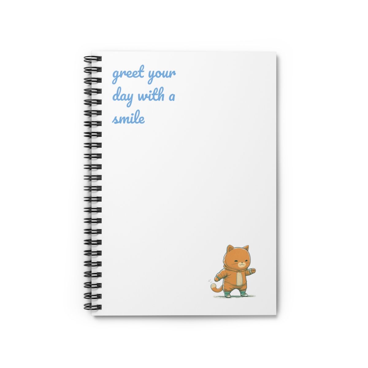 Happy Cat Spiral Notebook - Ruled Line